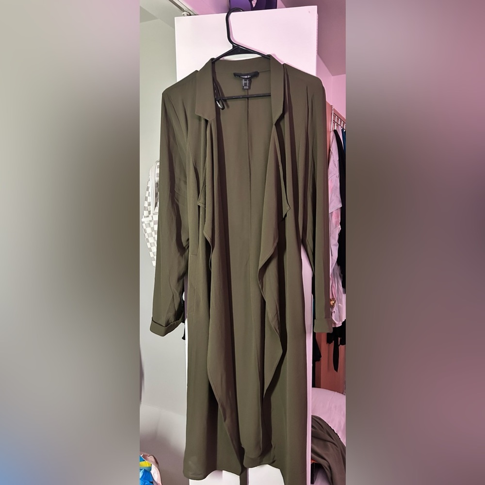 Army green thin trench